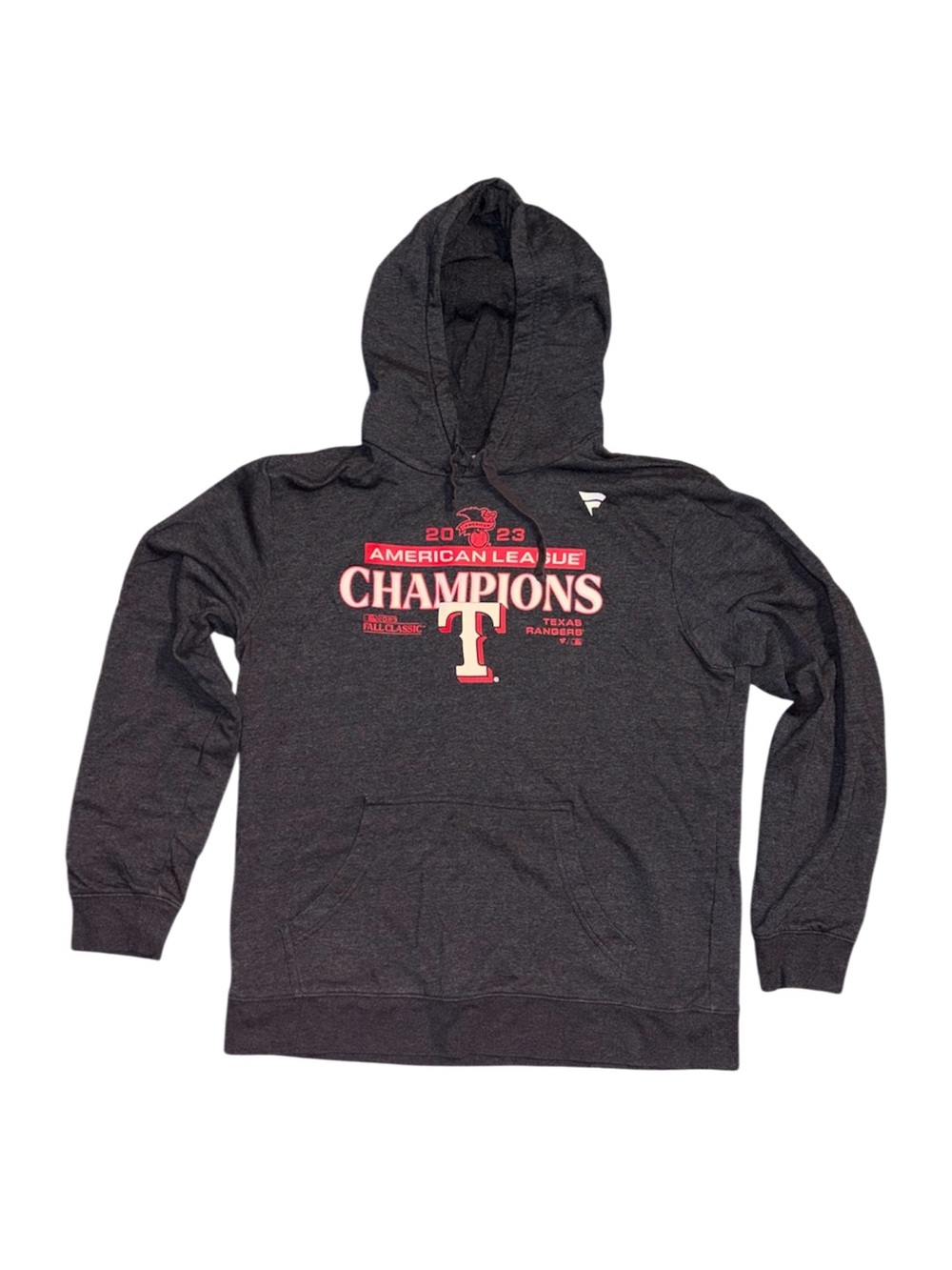 Texas Rangers 2023 American League Champions Heather Gray Hoodie